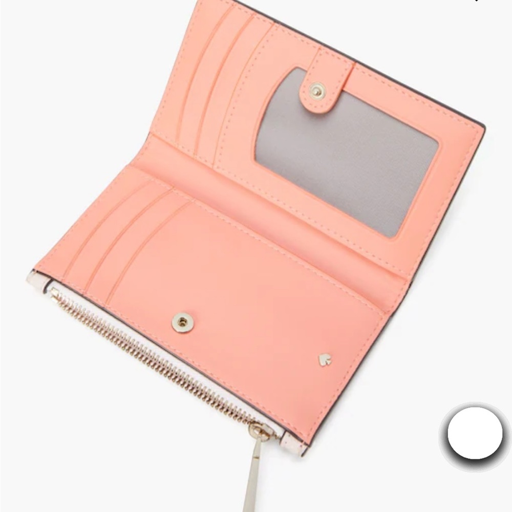 Last One! NWT Kate Spade Grapefruit Tini Embellished Small Slim Bifold Wallet - Picture 2 of 5